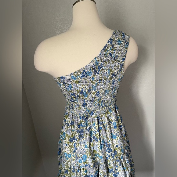 Lulu's Blue and Green One-Shoulder Sundress - Picture 5 of 5